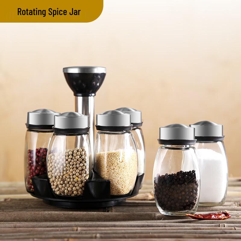 

Xuzi Rotating Glass Spice Jar Set with Rack