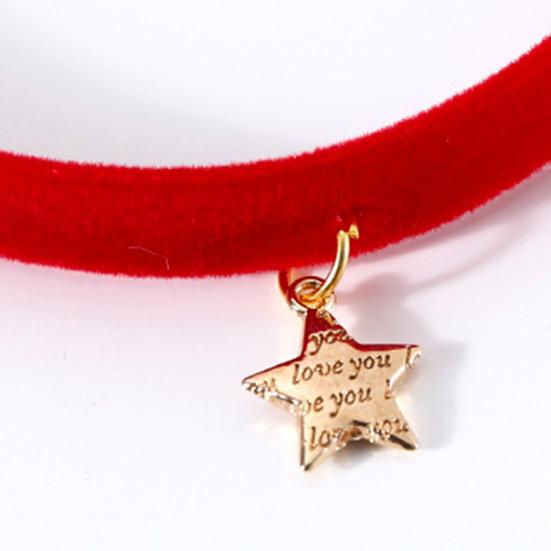 Zgardă pentru animale de companie Ajustabilă Rezistentă la uzură Catifea Pandantiv Mini Stea Animal de Companie Pisică Câine Zgardă Ornament Consumabile pentru animale de companie