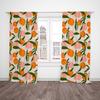 2pcs- Fresh Little Orange Polyester Curtains, Stick Bag Curtains 42*84, Bedroom, Living Room, Home Room Decoration