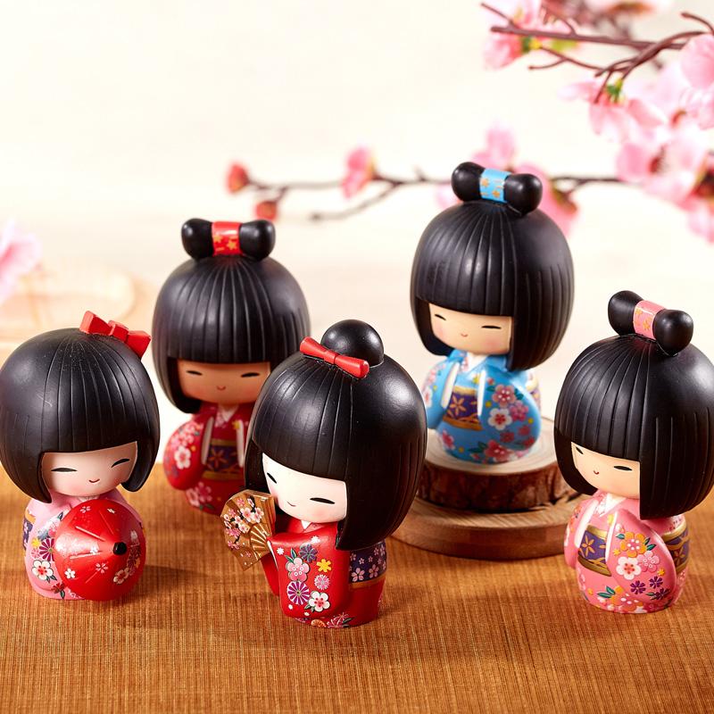 Muñeca Japonesa Humanoide Kimono Cocina Japonesa Restaurante de Sushi Decoraciones Adorno Japonés Resina Decoración para el Hogar Figura Kawaii