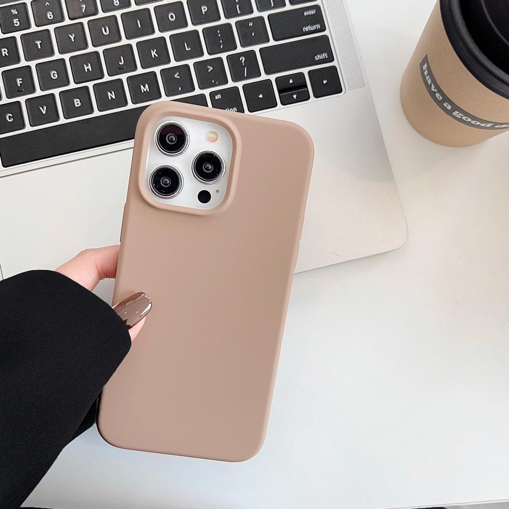 Capa de Celular iPhone 16 de Silicone Líquido Verdadeiro 14promax Coreana 12 Premium 13 Cor Sólida 11