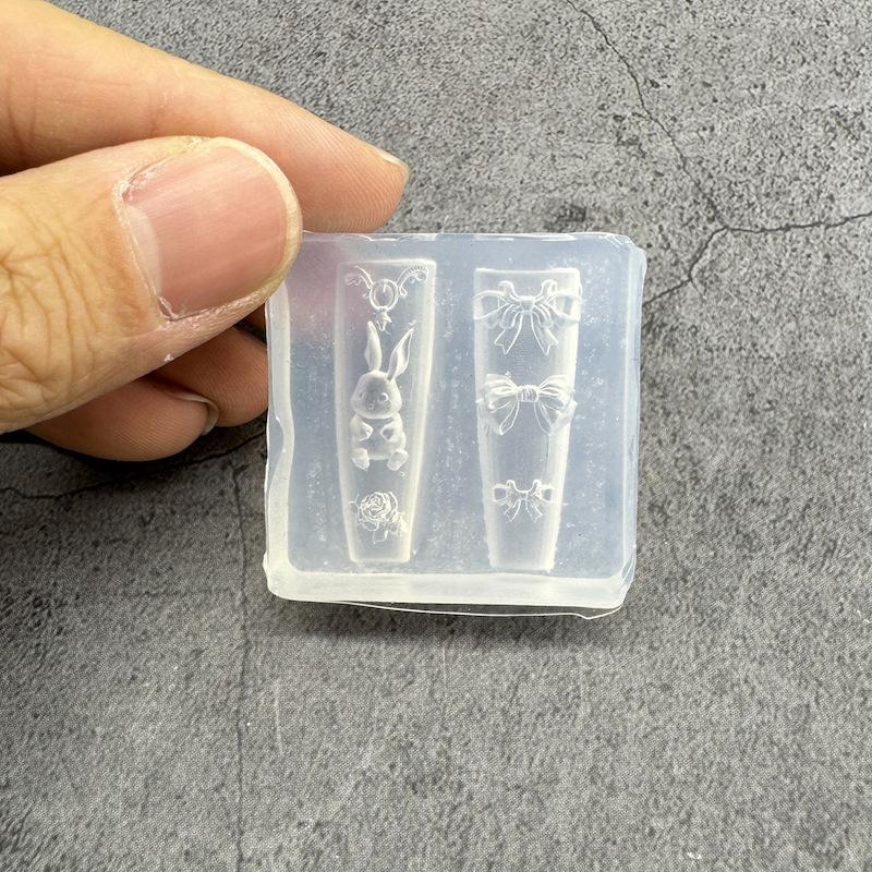 Transparente Silikon Nagelkunstform Exquisite Handgefertigte Schmetterlingsschleife Blume 3D Nagelkunstzubehör DIY Kreative Nagelkunstform Geschenk