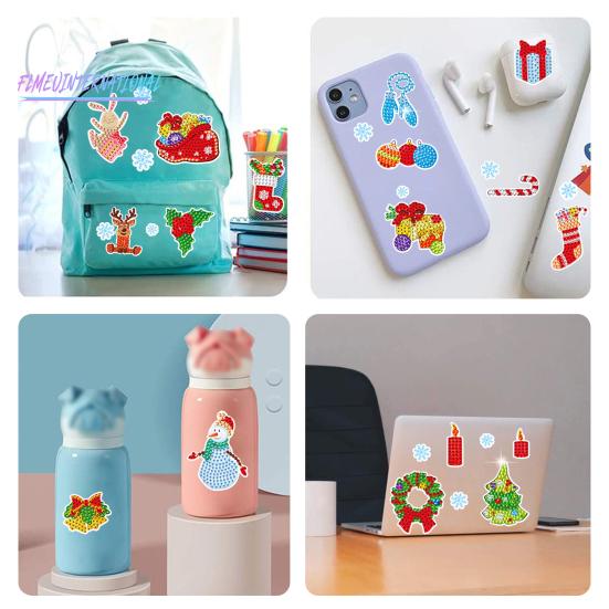 1 Set Diamant Malerei Aufkleber DIY Cartoon Weihnachten Aufkleber Handwerk für Telefon Fall Tasse Rucksack Dekoration