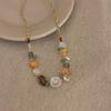 Hawaiian Style Colorful Plant Flower Czech Bead Pendant Acrylic Summer Collarbone Chain Women's Party Gift