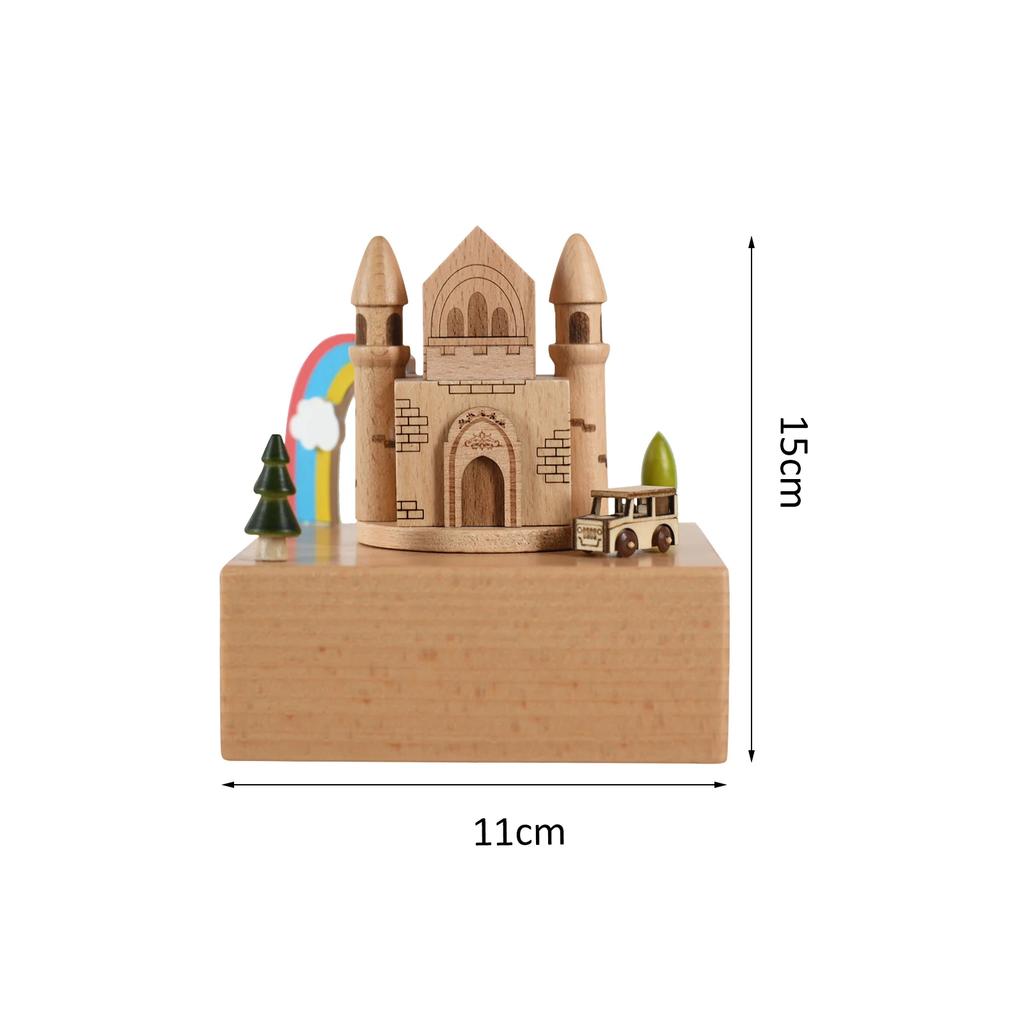 Carousel Music Box Wooden Christmas Ornament Rotary Train Musical Box Home Decoration Accessories For Birthday Gifts Valentine'
