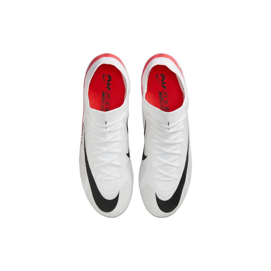 Nike Mercurial Vapor 15 Pro Round Toe Lace-Up HG (Rubber Short Studs) Durable Soccer Shoes Unisex Soccer Shoes White Red DJ5602-600