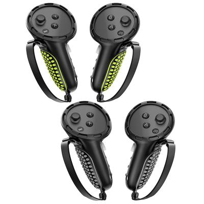 Silicone Handle Cover with Adjustable Knuckle Straps Non-Slip Controller Grip Cover for Meta Quest 3S/Quest 3 VR Accessories