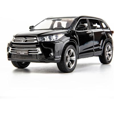 1/32 compatível com o modelo Highlander AMG, carro de brinquedo de liga fundida com som e luz, porta aberta para presente infantil