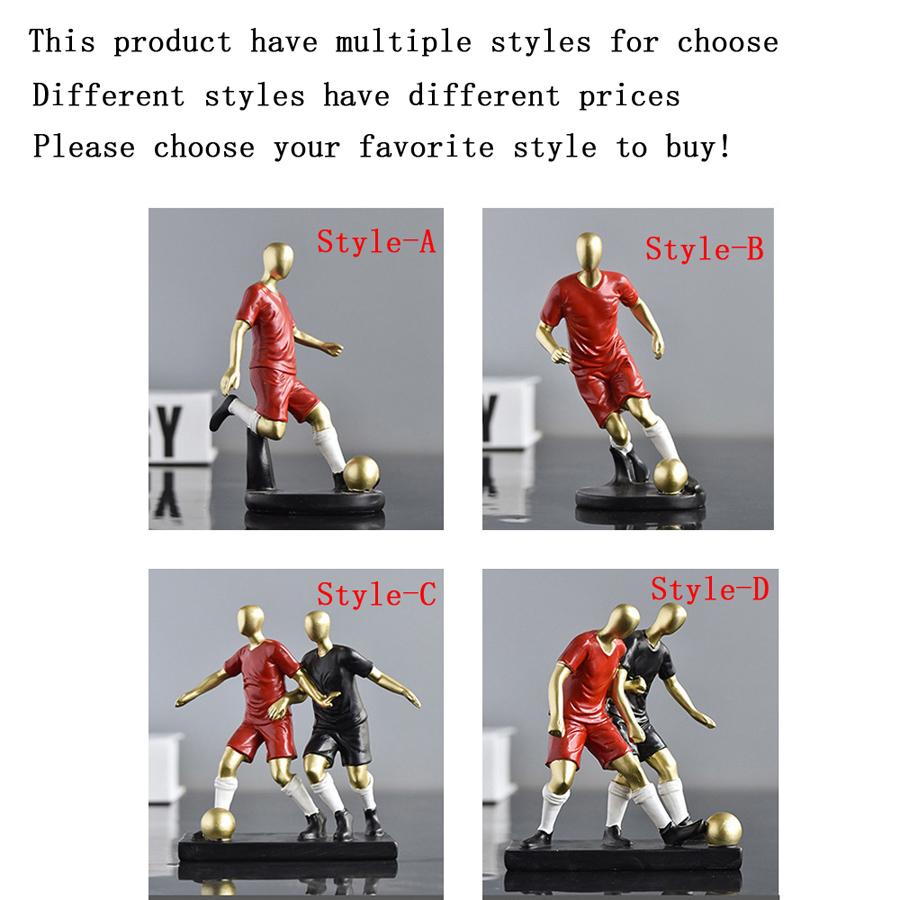 Funny Football Sport Lover Soccer Fans Kick The Ball Style Action Figure Statues Home Ornament Sculpture Desk Decor Figurine Toy