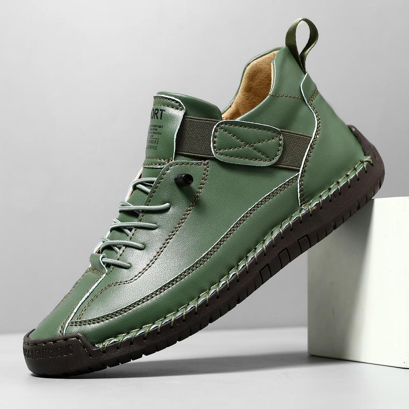 Flat Bottom Casual Shoes Women's Style Round Toe Ultra Leather Material Comfortable Insole Anti Slip Rubber Outsole