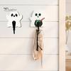 Small Bag Hanger for Bathroom Halloween Themed Wall Hook, Decorative Ghost Pattern Key Hanger, Self Easy Install Adhesive Hook Backing Wood
