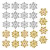 CYCLI-Glitter White Gold For Christmas Tree Snowflake Ornaments 24Pcs, Snow Flakes For Holiday Decor
