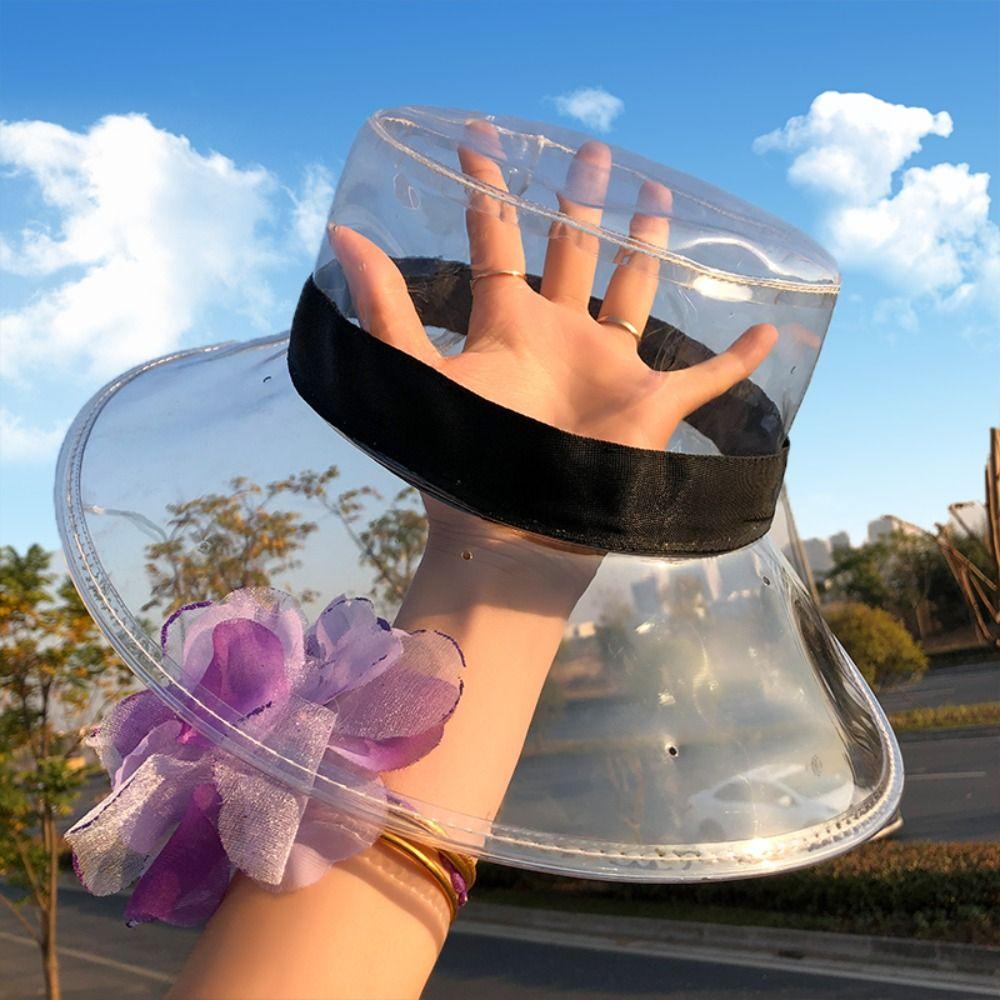 Waterproof Transparent Fisherman Hat Pvc Sun Cap Clear Bucket Hat  Vacation