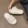 Pearl Muffin Thick-soled Slippers for Women's Summer Wear 2025 New Versatile One-word Seaside Vacation Beach Cool Slippers
