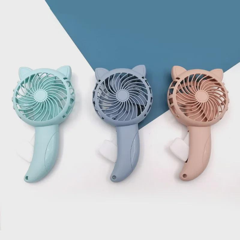 Hand-Pressed Cat Ears Fan: Manual Operation, Battery-Free, Portable Kitten Fan