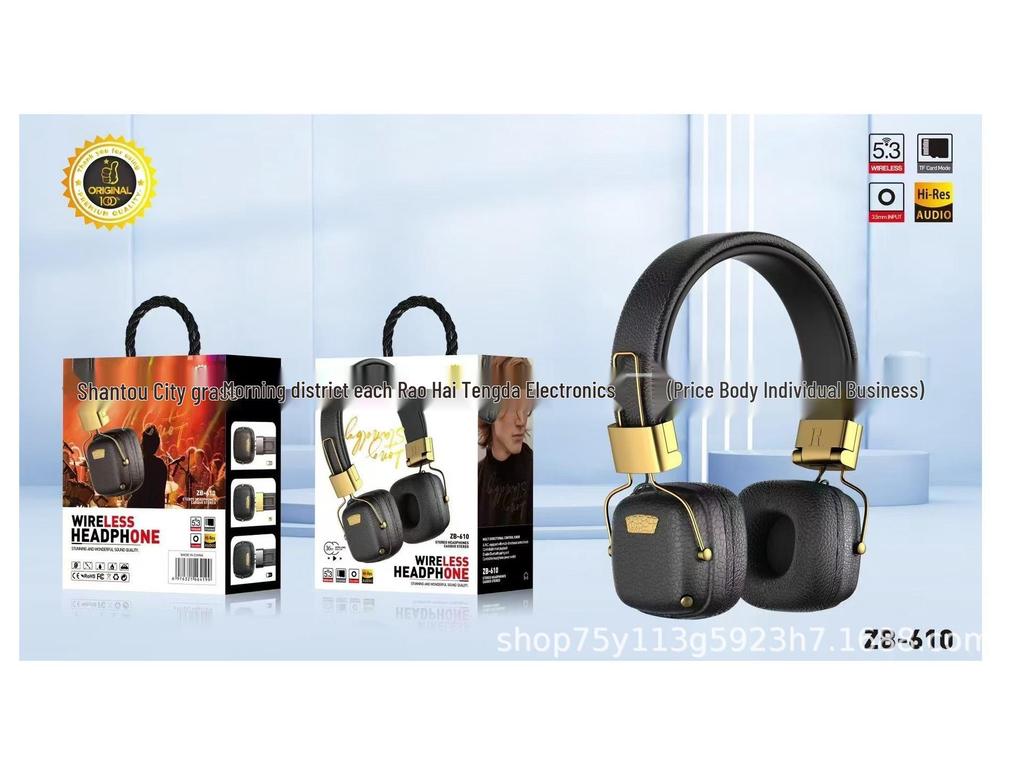 Retro Foldable Noise-Canceling Bluetooth Over-Ear Headphones: Long Battery Life & High Sound Quality, Multi-Functional Wireless Design.