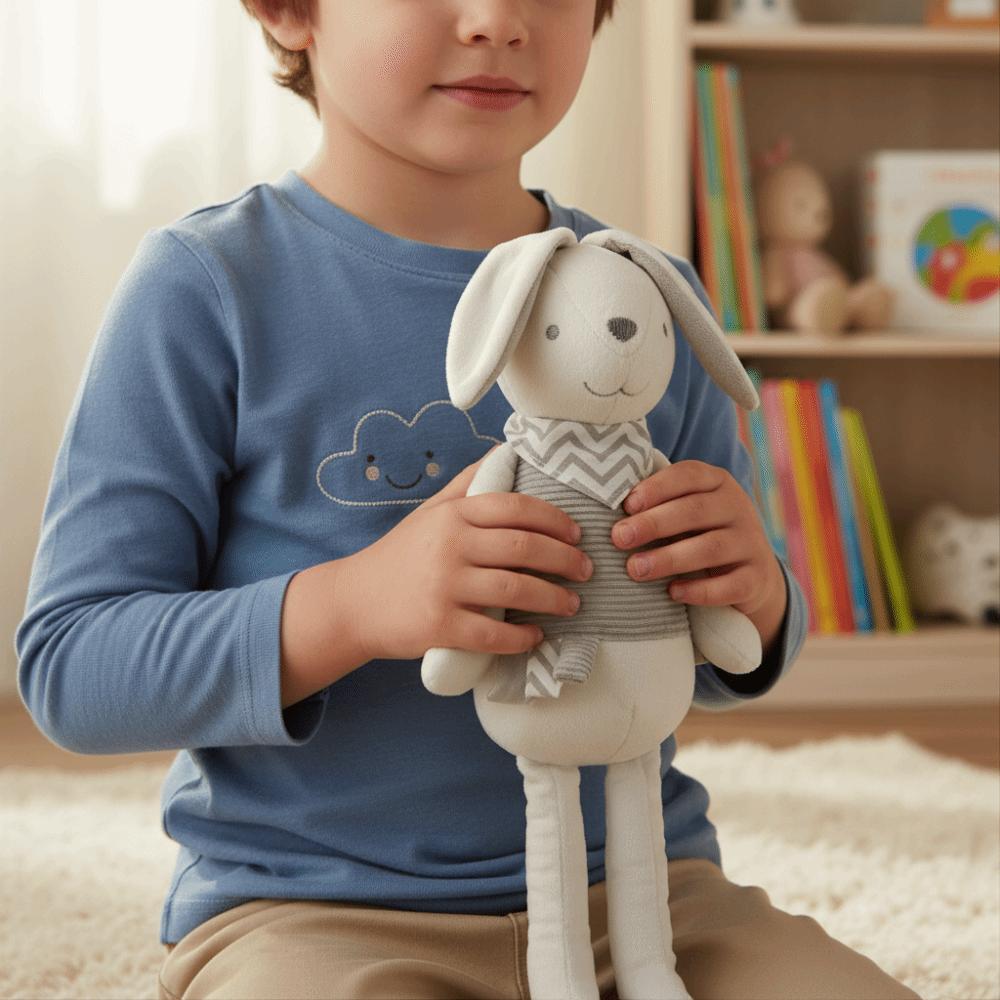 Soft Plush Rabbit Doll Baby Soft Long-Eared Rabbit Bed Doll Plush Toy  Kids Birthday Gift