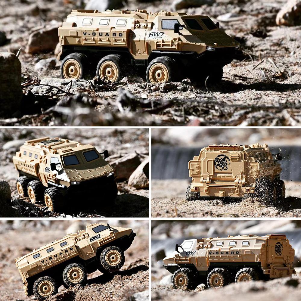 New 1:16 6Wd Armored Rc Car Simulation Military Transport Truck 360° Stunt High-Speed Climbing 2.4G Remote Control Model Boy Toy