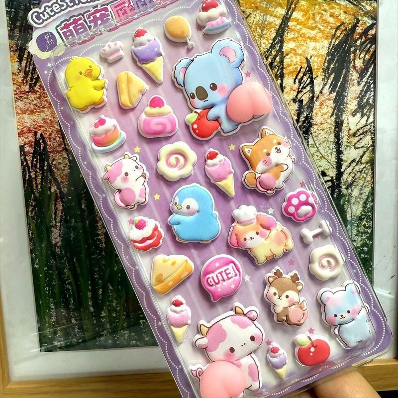 2pcs Sticker Hot Kawaii Pet Butt Soft Pinched Happy Buttocks Decompression Bubble Phone Case Decor Stickers 3d Squeezable Anti Anxiety Fidget