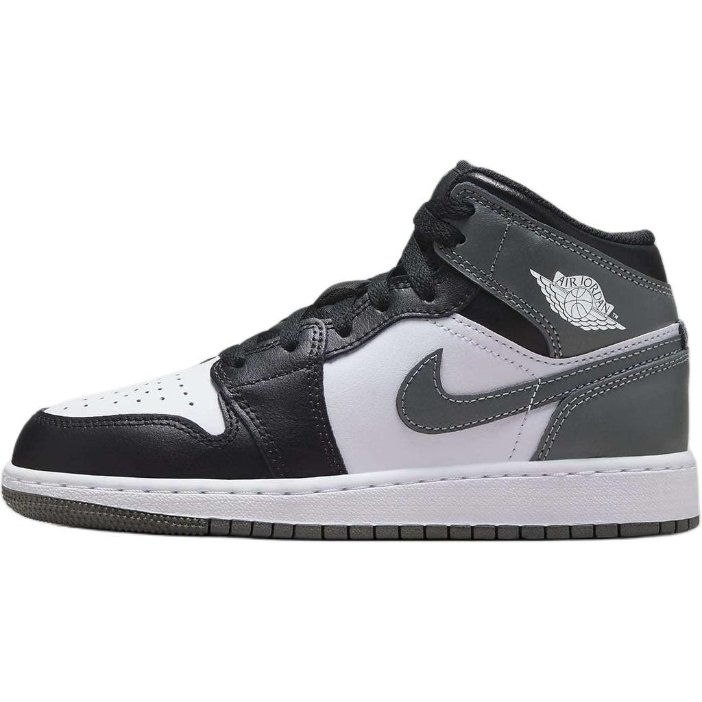 New Jordan Air Jordan 1 Slip-Resistant Cushioning Mid-Top Kids' Running Shoes Black Gray Color Kids' DQ8423-001