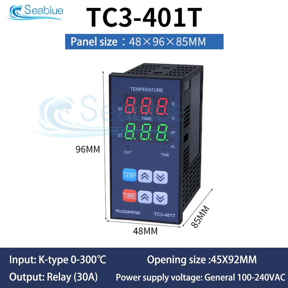 TC3-501T Multifunctional Digital Display Temperature Controller AC 110V 220V High-precision Temperature Controller Timer 0~300 ℃