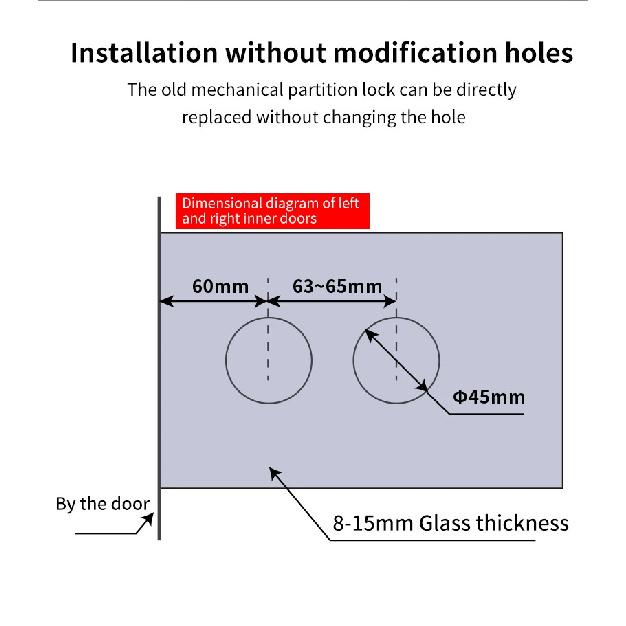 Smart Aluminum Alloy Glass Door Knobs Rotation Lock With Tuya App + Key Knobset Handle Metal Door Knob Lock For Bedroom Bathroom
