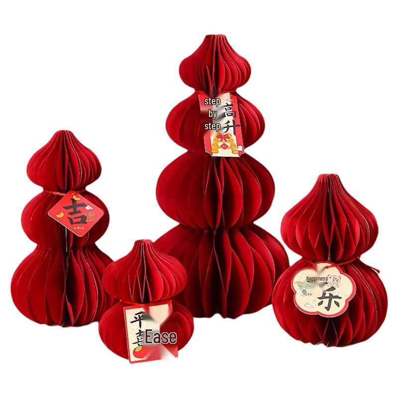 

Year of the Snake Gourd Fu Pendant - New Year s Spring Festival Living Room Decoration Origami Gourd - Small