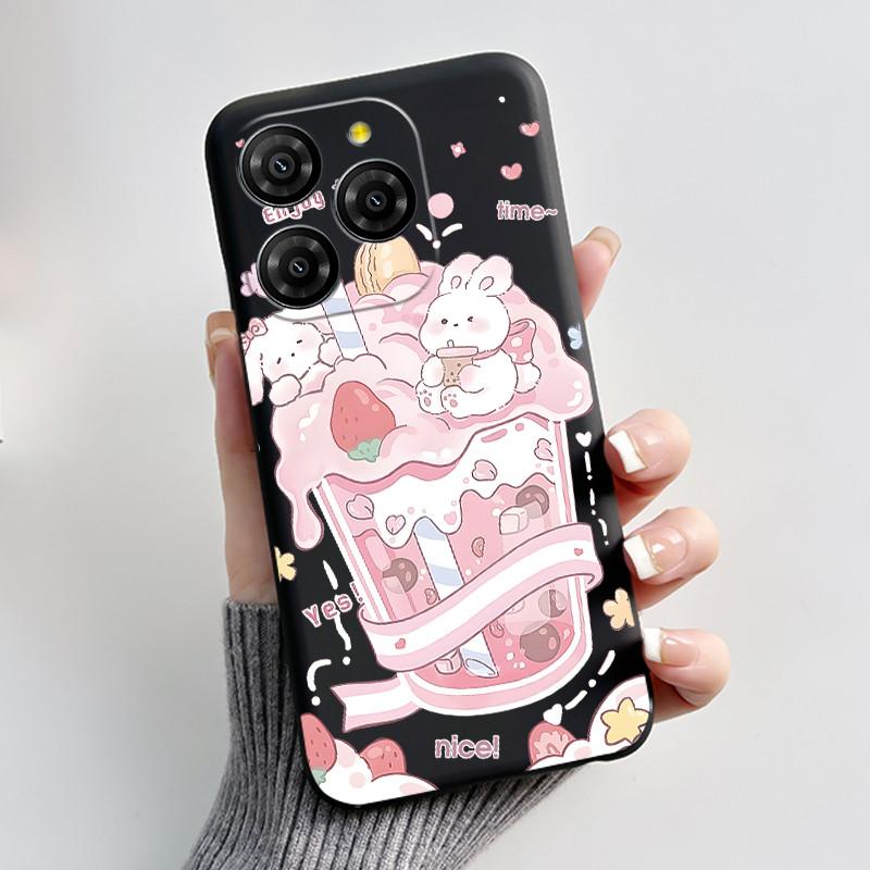 For Blackview Shark 9 5G Case Cute Funny Love Heart Rabbit Soft Silicone Protective Back Cover For Black View Shark 9 Phone Case
