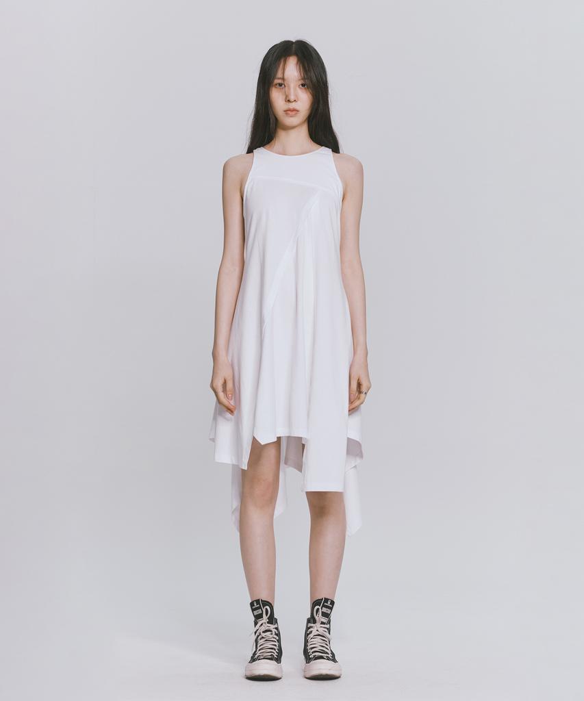 Monophobia Am Cutting Cotton Jersey Dress White