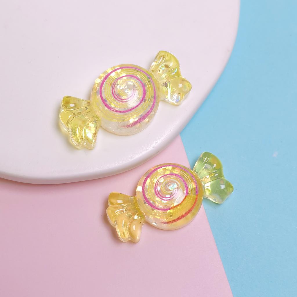 100pcs Transparent Kawaii Simulation Candy Resin Cabochon Mini Food Flatbacks DIY Embellishments for Doll House Decoration