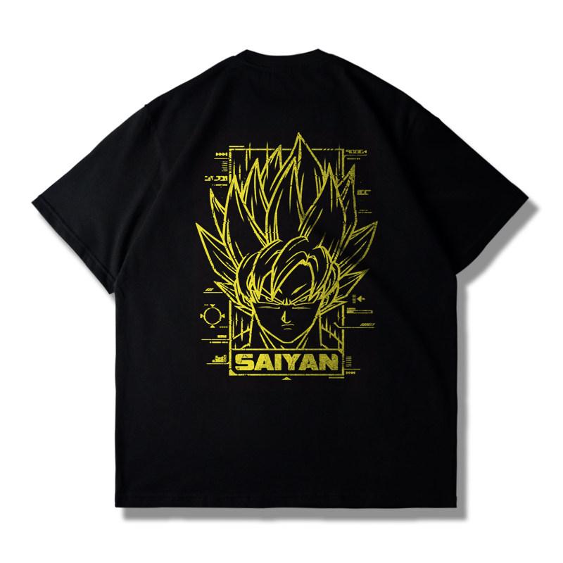 Dragon Ball Anime Super Saiyan Goku Printed Mens and Womens Shortsleeved Tshirt Made of Pure Cotton Loose Fit