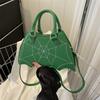 Personalized Bat Handbag Bag Women's New Summer Embroidery Thread Solid Color Shoulder Bag Popular Trend Messenger Bag Bag