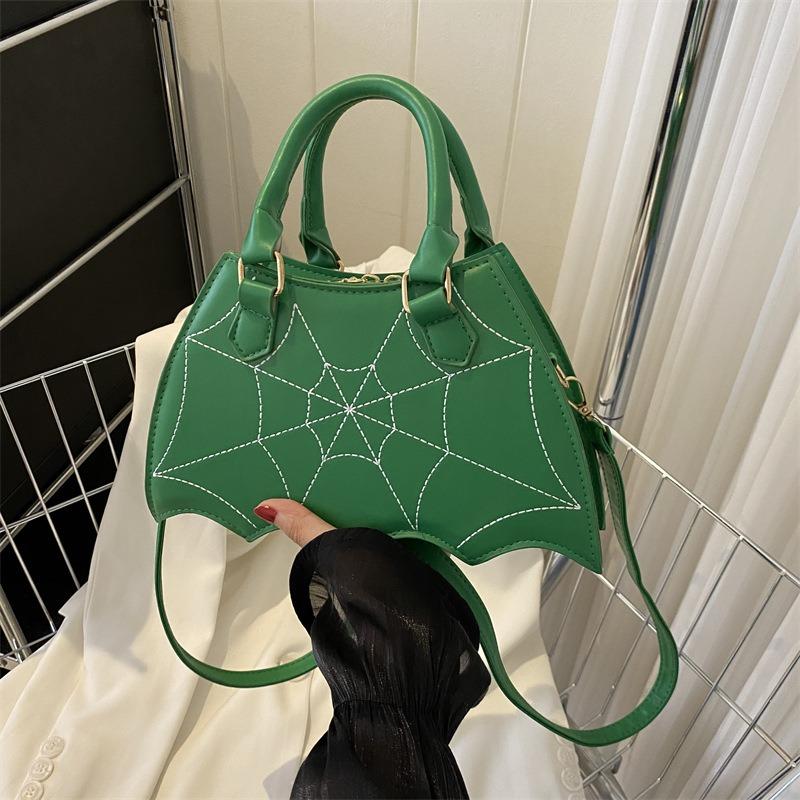 Personalized Bat Handbag Bag Women's New Summer Embroidery Thread Solid Color Shoulder Bag Popular Trend Messenger Bag Bag