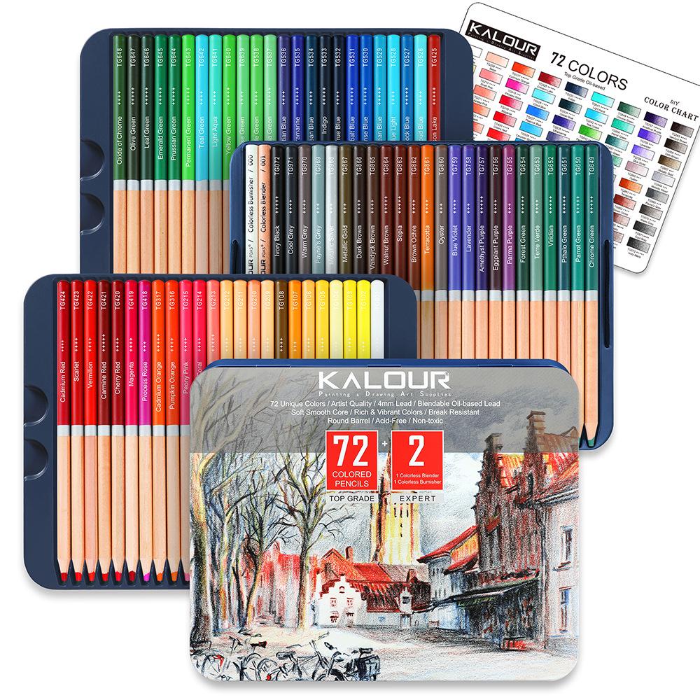 KALOUR 72 Oil-Based Color Pencils Art Set