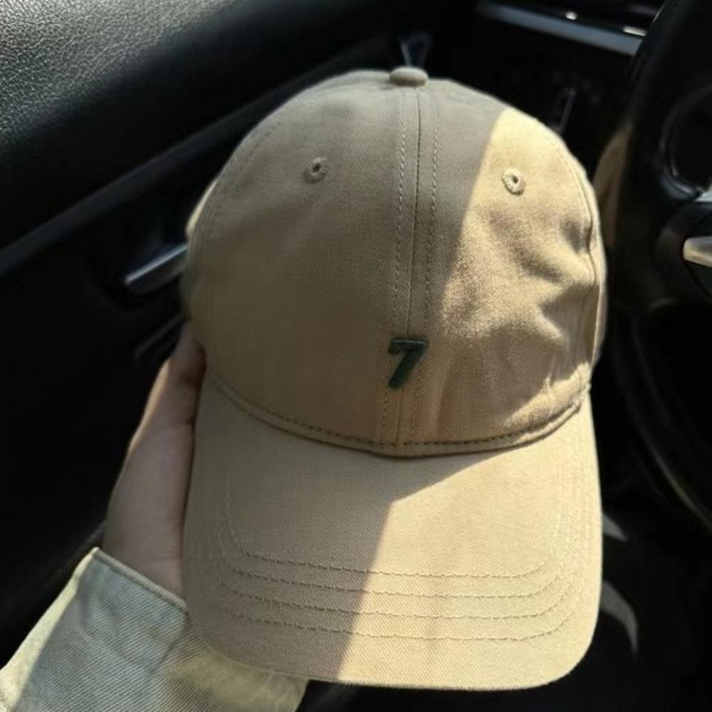 Sunscreen Baseball Cap Korean Style Cotton Peaked Hat Versatile Embroidered 7 Cap Outdoor