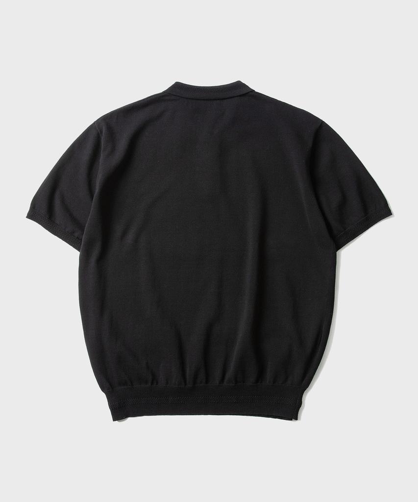 AMFEAST (100% Cotton) Essential Polo Half Knit Black