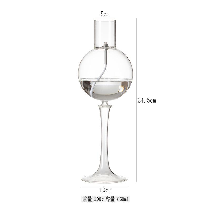 

Round Balles Transparent Glass Candle Holder Smokeless Oil Lamp Candlestick Wedding Decor Romantic Candlelight Dinner Ornaments