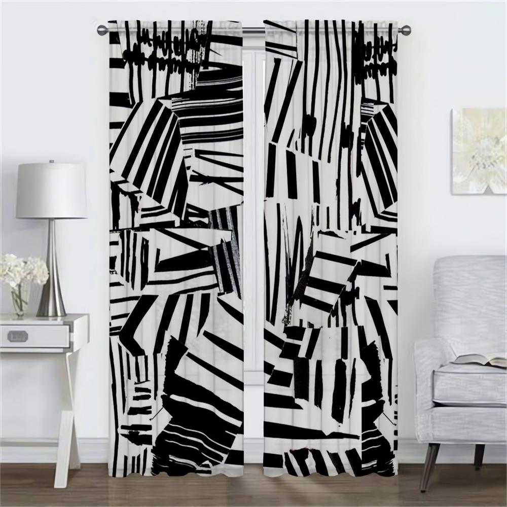 Tulle a Strisce Zebra per Partizione Camera da Letto Tenda Oscurante per Stanza 2 Pannelli Eleganti Tende per Camera da Letto Tende per Interni Casa Tende