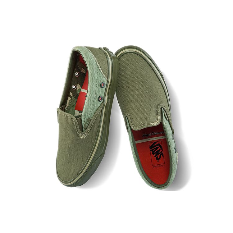 Vans Nigel Cabourn x OG Classic Slip-On LX USMC Army Mix Unisex Sneakers Green VN0A45JK9TA