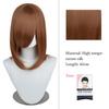 40cm Anime Synthetic White Purple Cosplay Wigs Short Green Hair Straight Silver Wig Pink Hairpiece Short Wig with Bangs