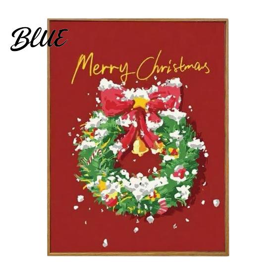 Fading-resistant Paint Colors Paints Included Xmas Paint-by-Numbers DIY Painting Christmas Tree Kit Canvas Holiday Textured