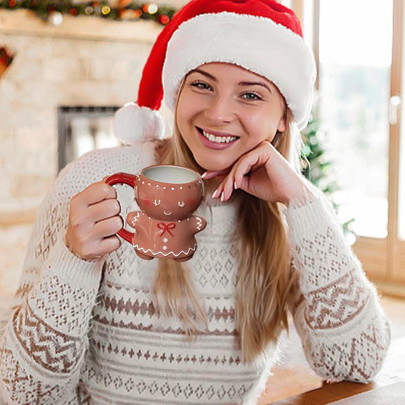 Gingerbread Man Mug Christmas Ceramic Tea Mugs Christmas Mug Milk Coffee Cup Gingerbread Man Ceramic Cup Christmas Gifts