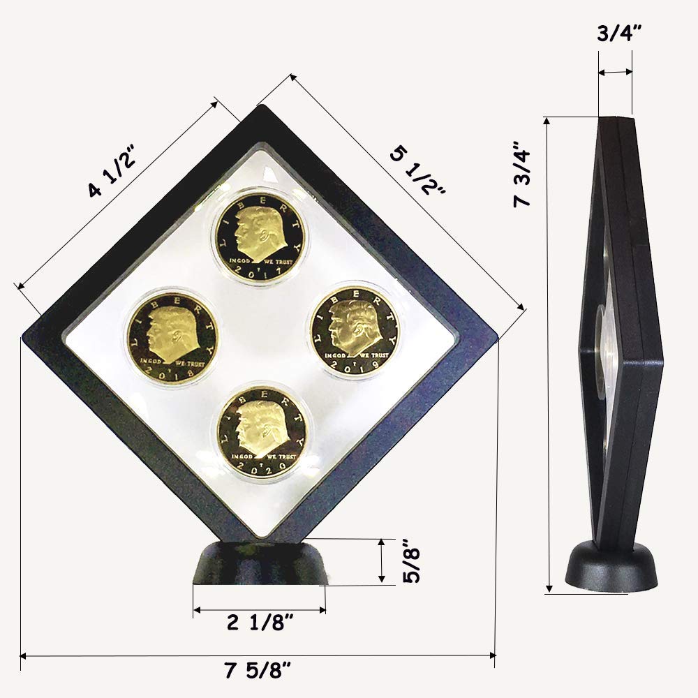 Conjunto de Moedas de 4 Anos do Primeiro Mandato de Donald Trump, Edição de Colecionador, Moedas Réplicas Banhadas a Ouro, 2017, 2018, 2019, 2020, Estojo de Exibição Diamante Certificado