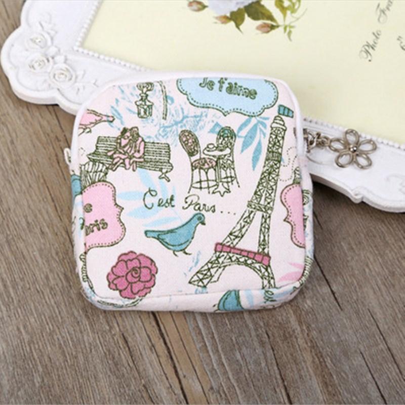 Mini Women Cosmetic Bag Cute Floral Small Makeup Bags Toiletry Organizer Female Coin Card Storage Purse Make Up Case Bag