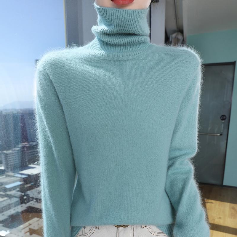 Damen Kaschmirpullover Qinghe Kaschmir 30% Kaschmir 30% Nerz 30% Wolle 10% Nylon Dicker Kaschmirpullover für Damen im Herbst und Winter, weich und warm