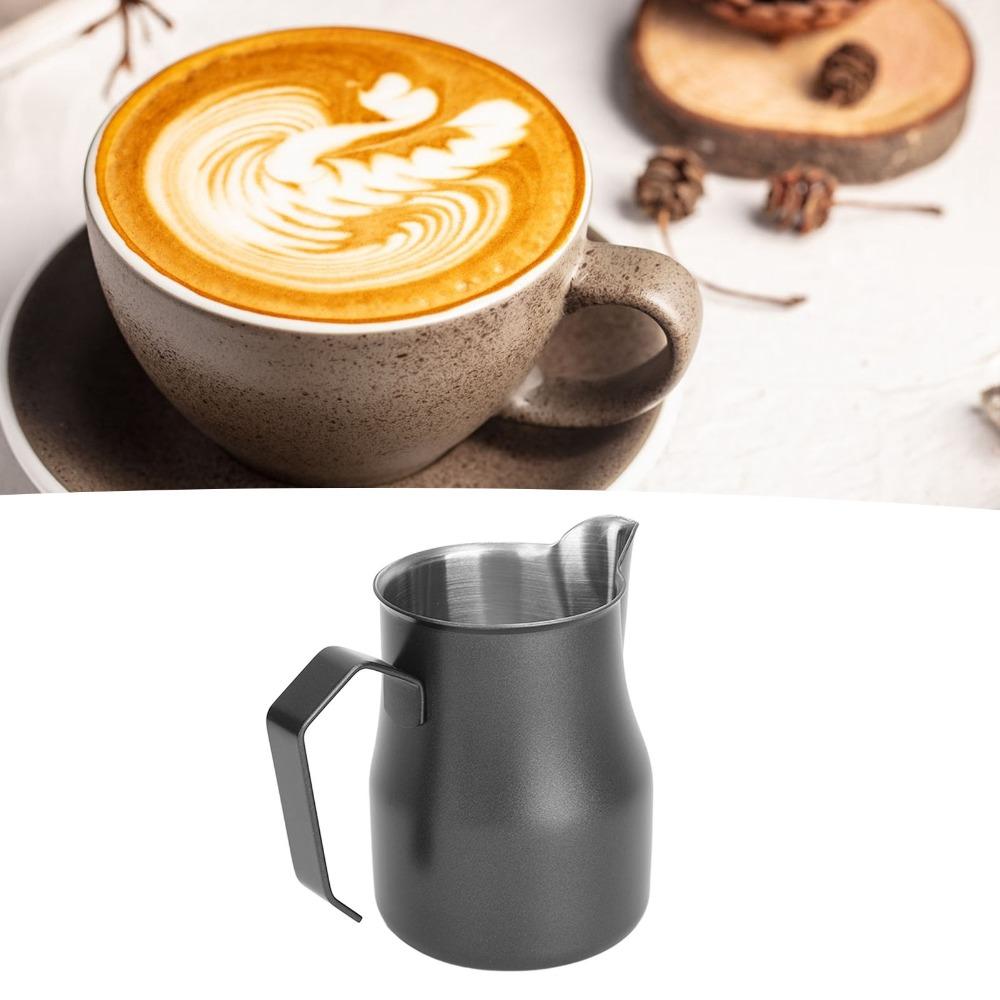 304 Stainless Steel Milk Frothing Pitcher 350ML 450ml Milk Frother Cup Olecranon Type Outlet Milk Jug Cup Coffee Making