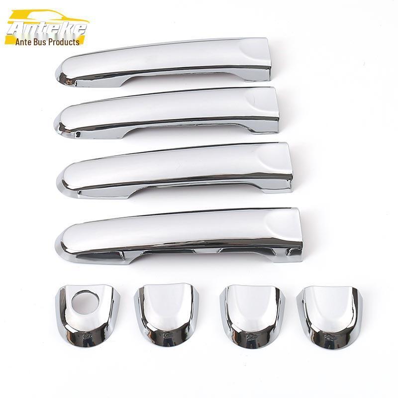 Compatible with 2011-2016 New Sunny: Car Door Handle Chrome Trim, Armrest Sticker, and Handshake Buckle.