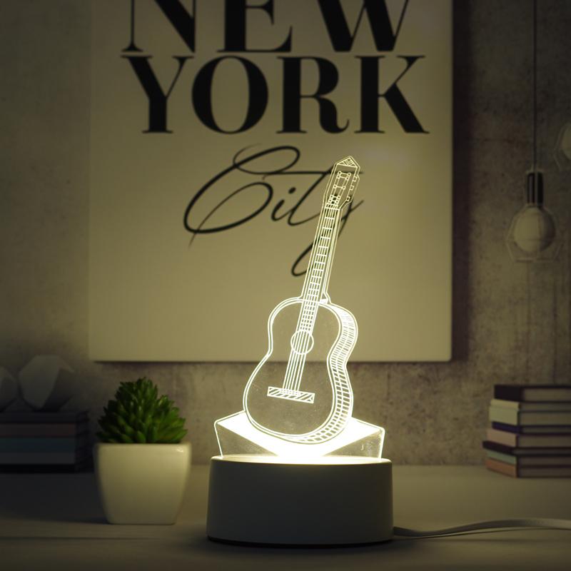 Customize Acrylic 3D Illusion LED Warm White Night Light for Living Room Kids Bedroom Decorative Lamp with USB Power