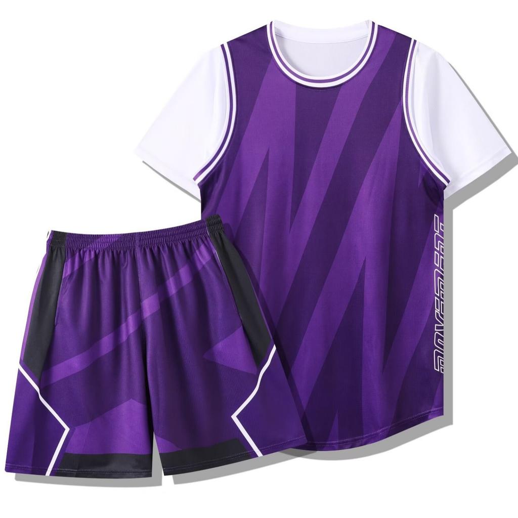 286 Fake Two-Piece Set, Basketball Jersey Set, Adult Men'S And Women'S Print Jersey, With Pockets On Both Sides 3Xs-6Xl