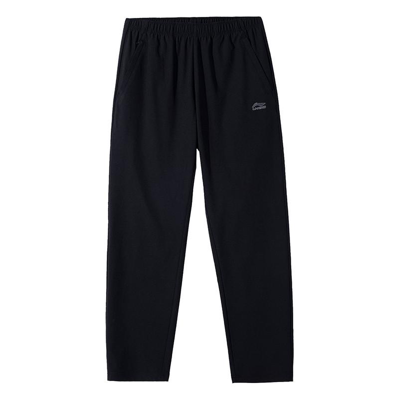 Li-Ning Minimalist Logo Design Versatile Breathable Short Sleeve Comfortable Long Pants Sports Suit Men suit Black W775-1+B07-1